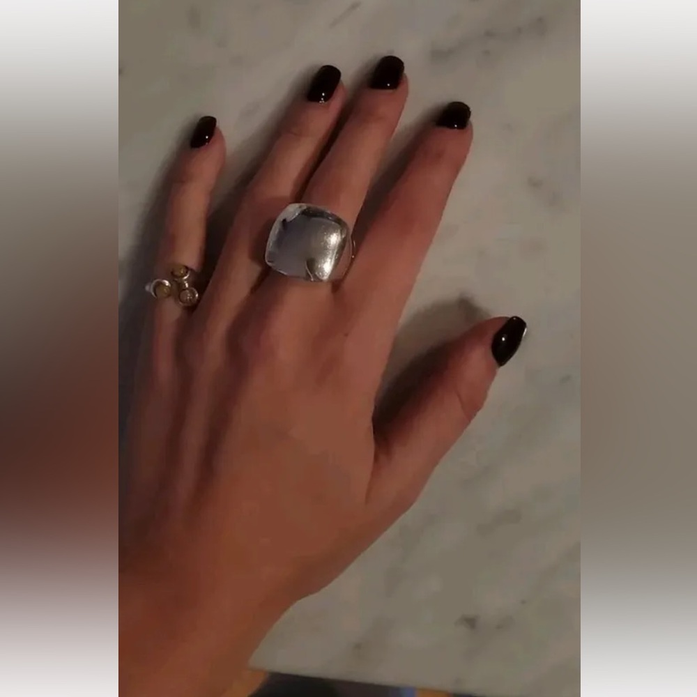 Sterling Silver 925 Square Large Statement Ring, … - image 5